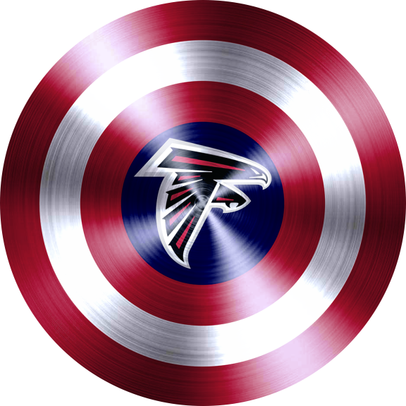 Captain American Shield With Atlanta Falcons Logo vinyl decal